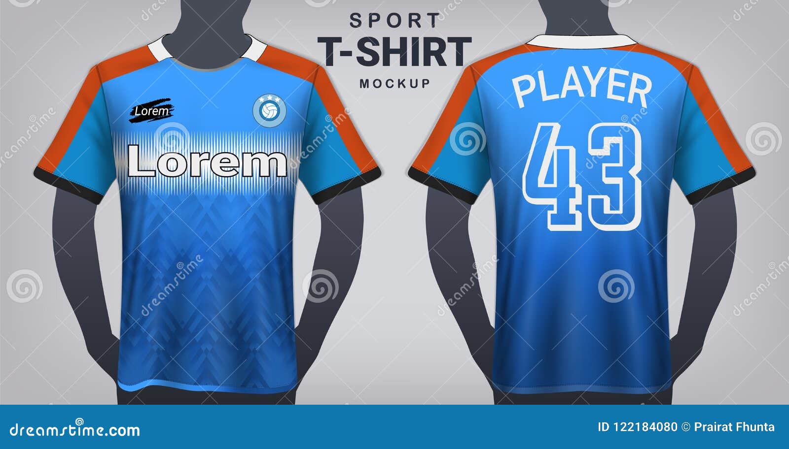 Download Soccer Jersey And Sport T-Shirt Mockup Template, Realistic Graphic Design Front And Back View ...