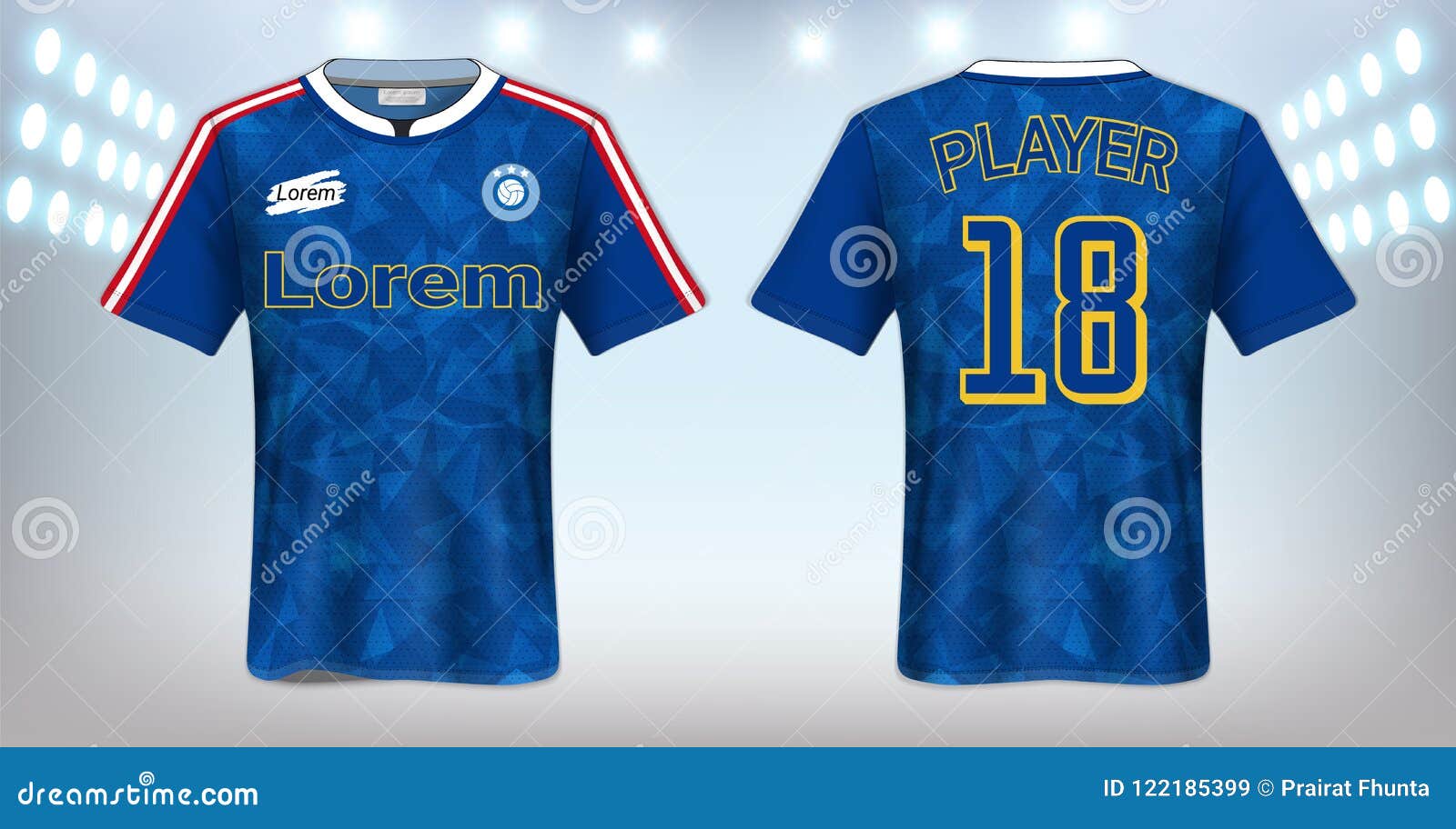 Download Soccer Jersey And Sport T Shirt Mockup Template Realistic Graphic Design Front And Back View For Football Kit Uniforms Stock Vector Illustration Of Model Exercise 122185399