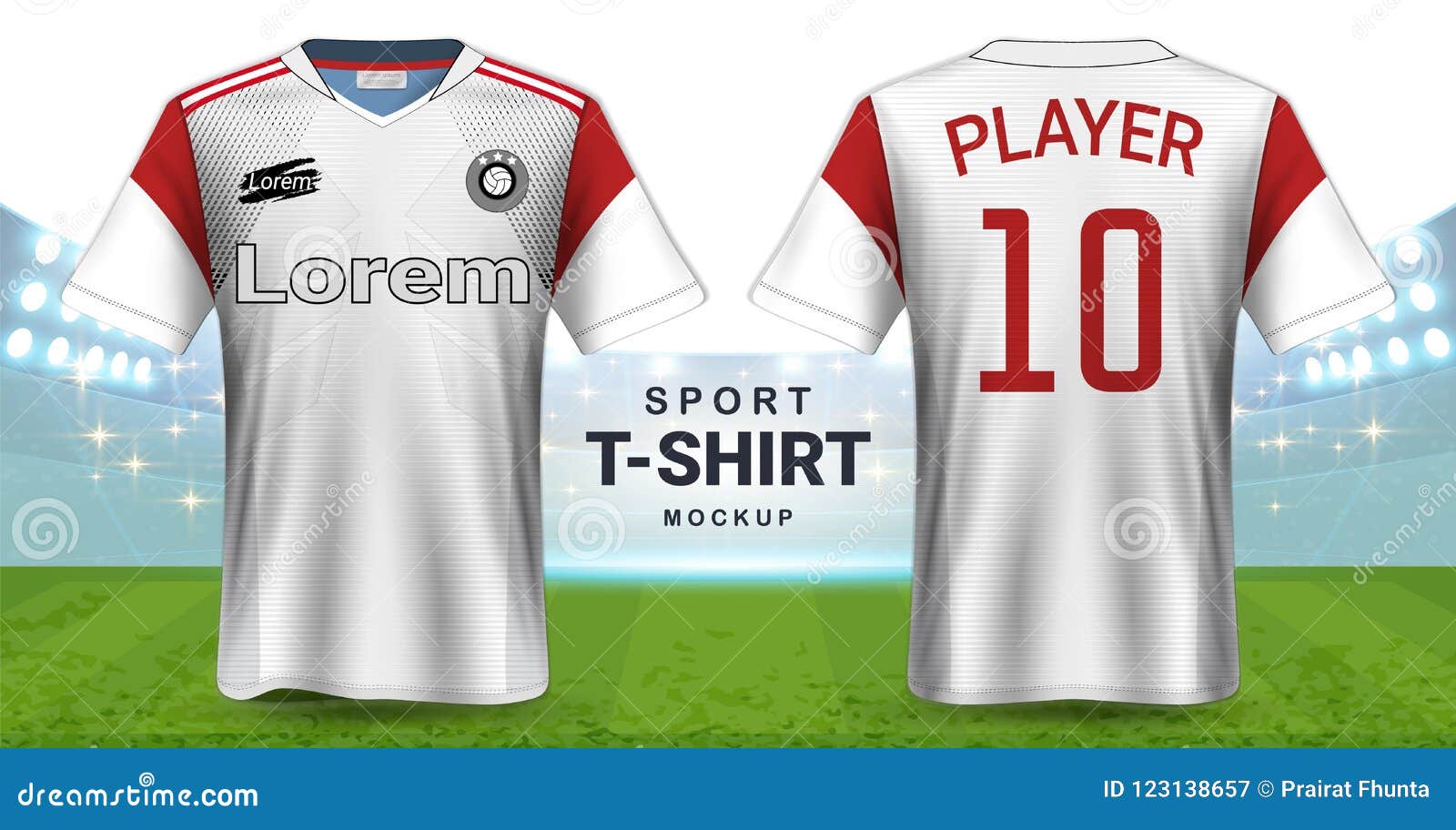 Download Soccer Jersey And Sportswear T-Shirt Mockup Template, Realistic Graphic Design Front And Back ...