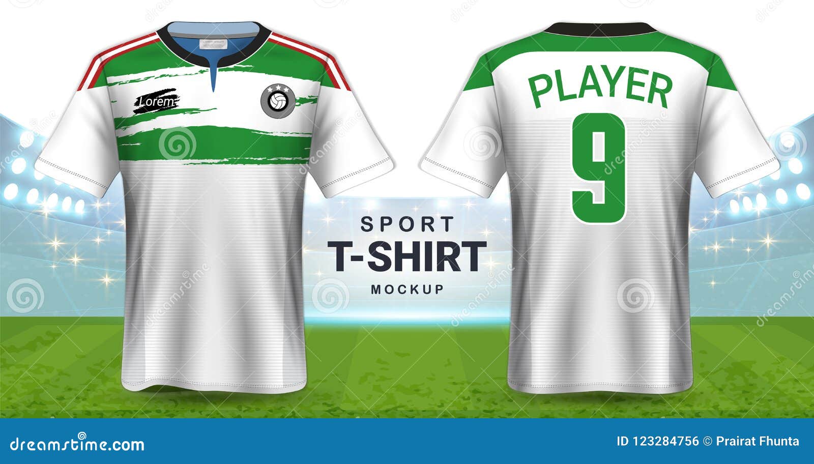 Download Soccer Jersey And Sportswear T-Shirt Mockup Template, Realistic Graphic Design Front And Back ...