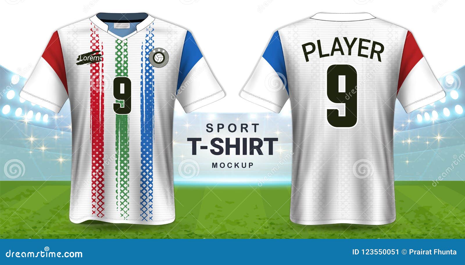 Download Soccer Jersey And Sportswear T-Shirt Mockup Template, Realistic Graphic Design Front And Back ...