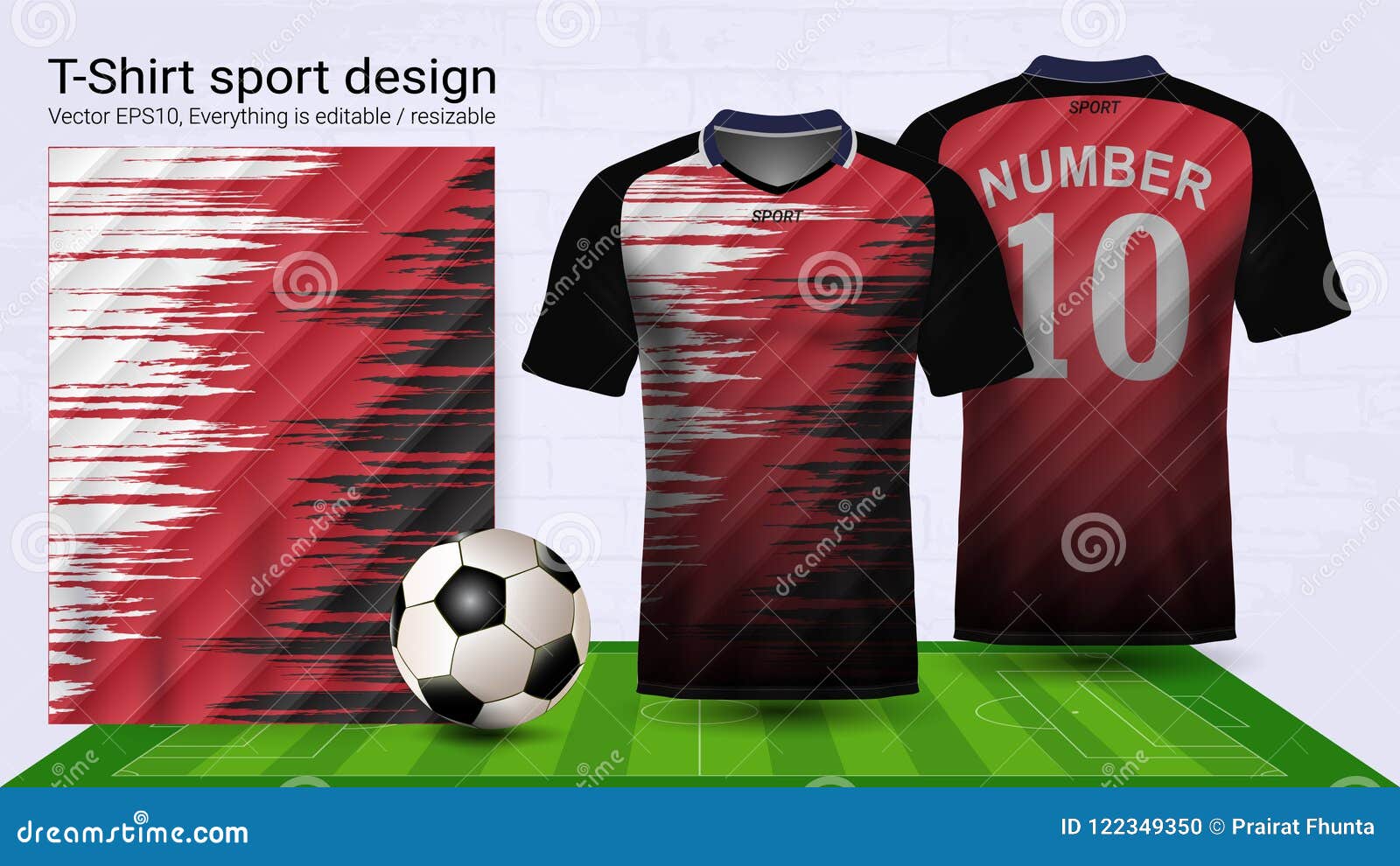 Soccer Jersey and T-shirt Sport Mockup Template, Graphic Design for  Football Kit or Activewear Uniforms Stock Vector - Illustration of graphics,  clothing: 122349350