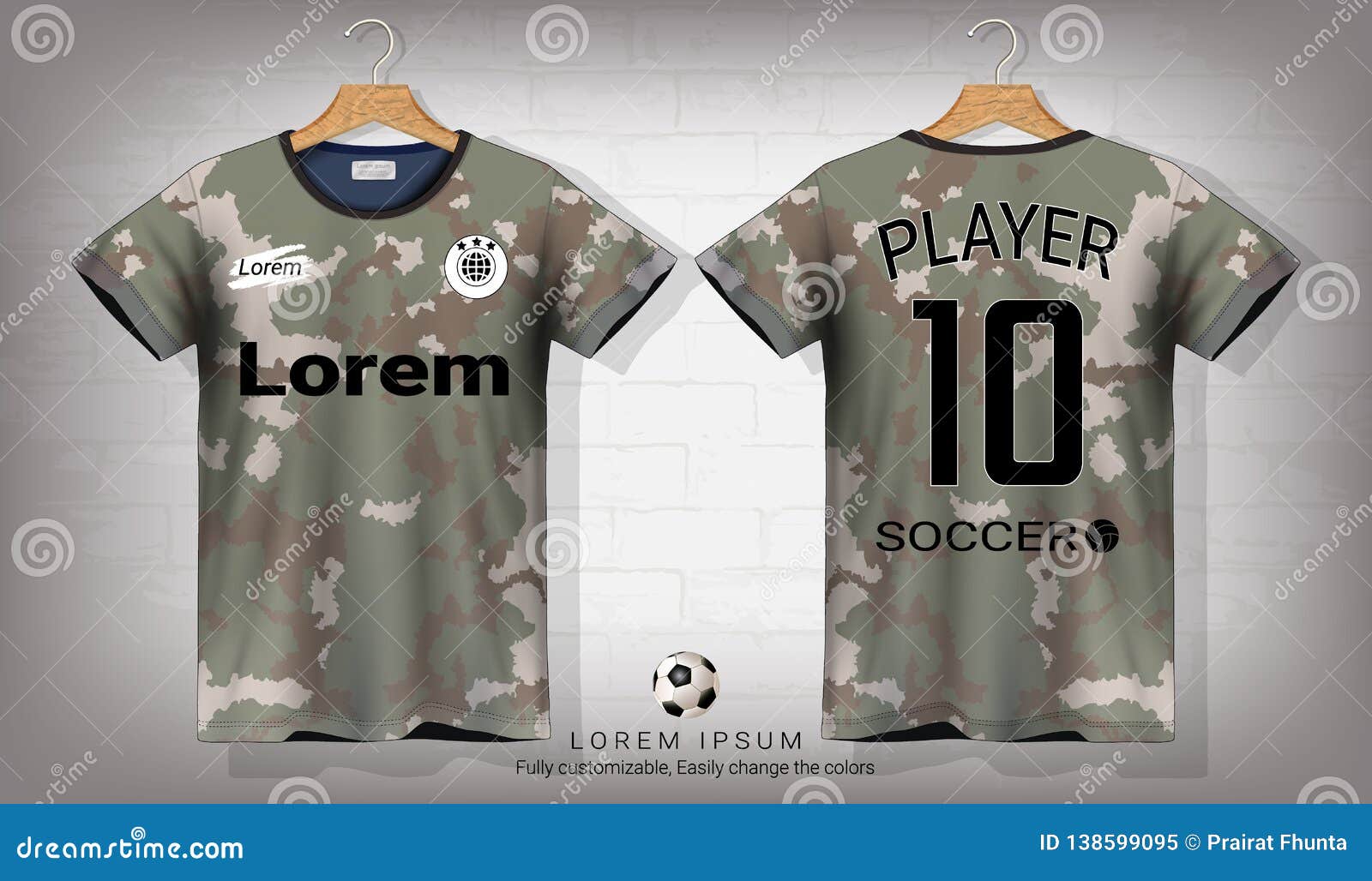 Soccer Jersey and T-shirt Sport Mockup Template, Graphic Design for ...