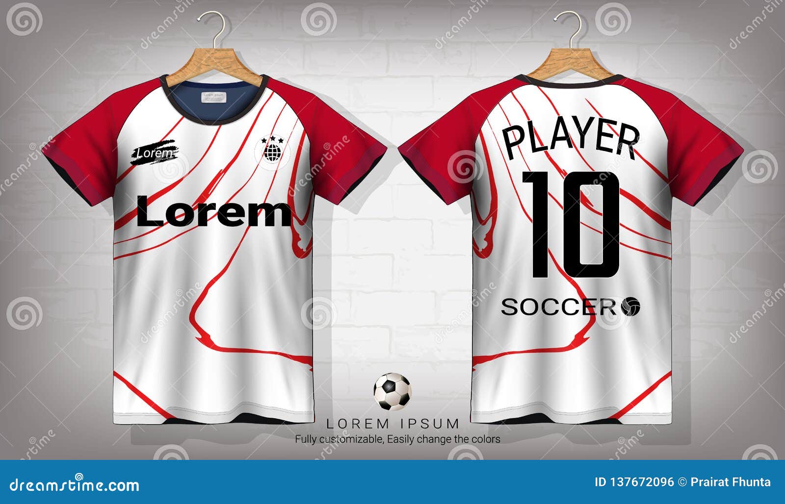 Soccer Jersey and T-shirt Sport Mockup Template, Graphic Design for ...