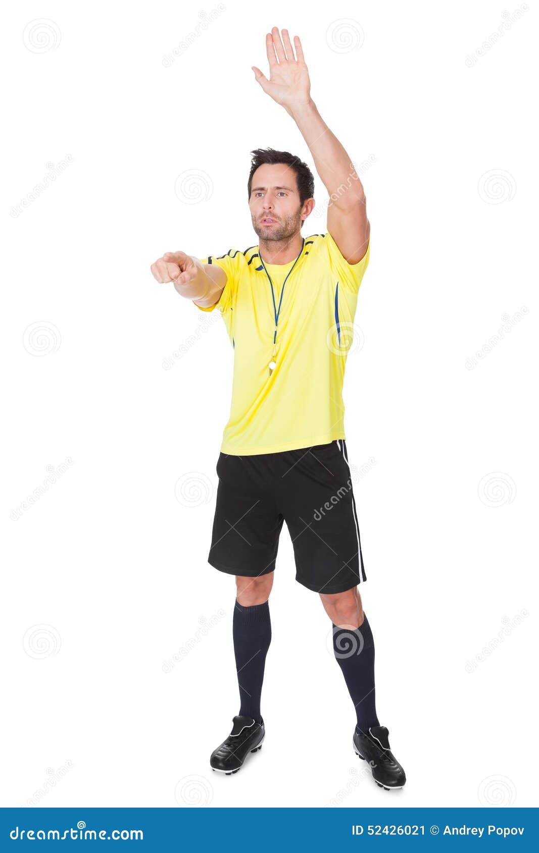 Soccer judge whistling stock image. Image of male, pointing 52426021