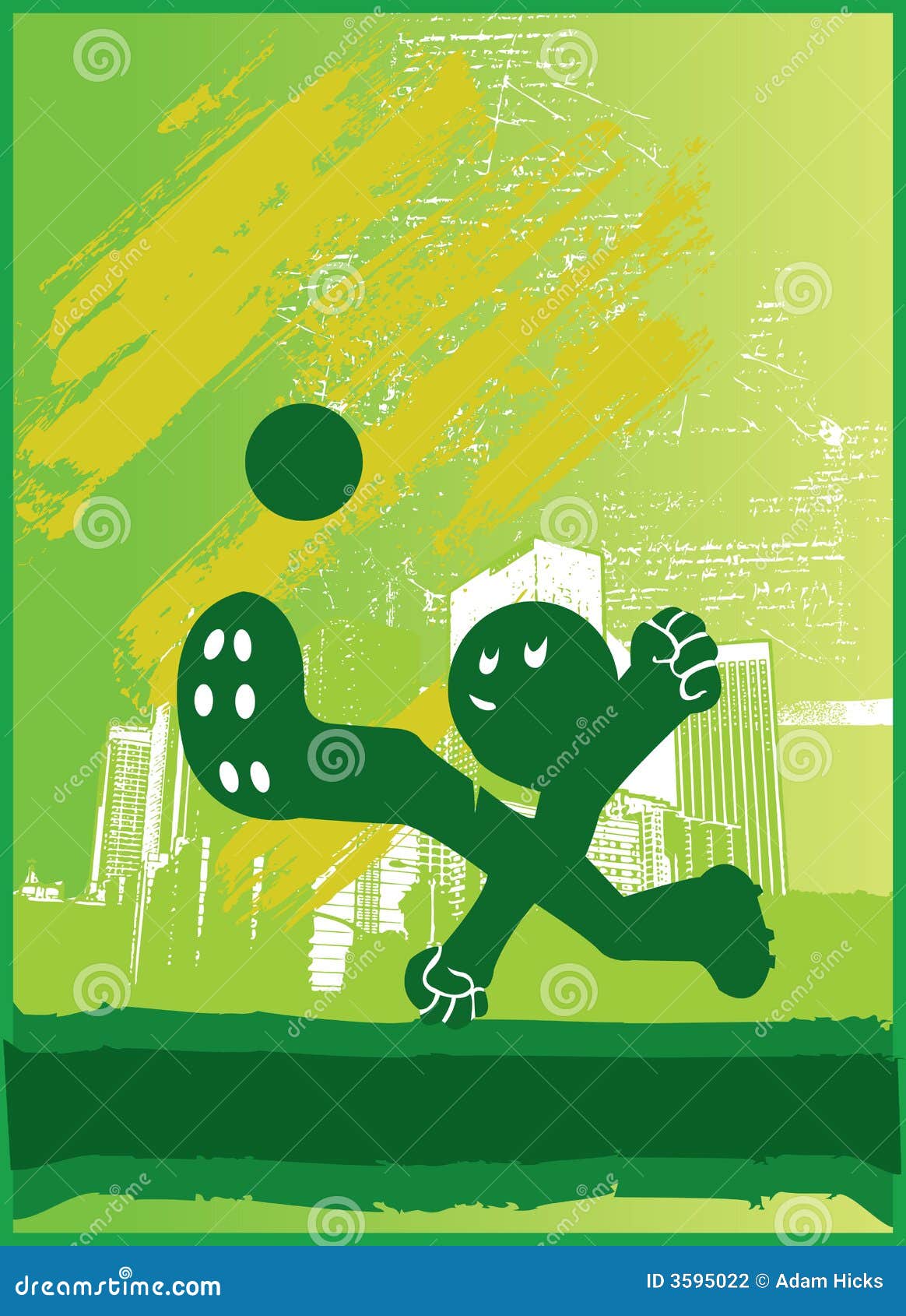 Soccer Kick Green stock vector. Illustration of athlete 3595022