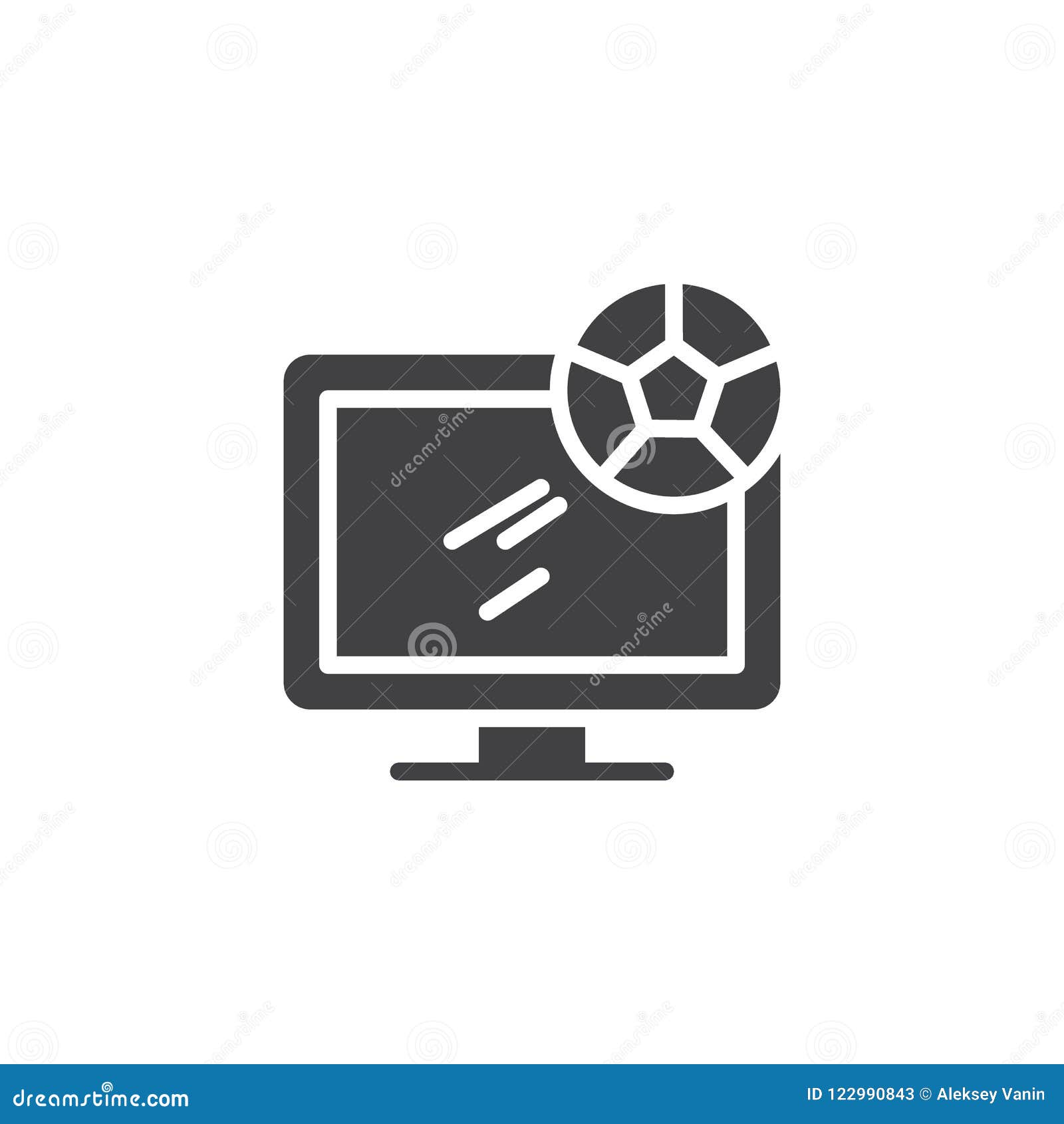 Soccer Live Match on TV Vector Icon
