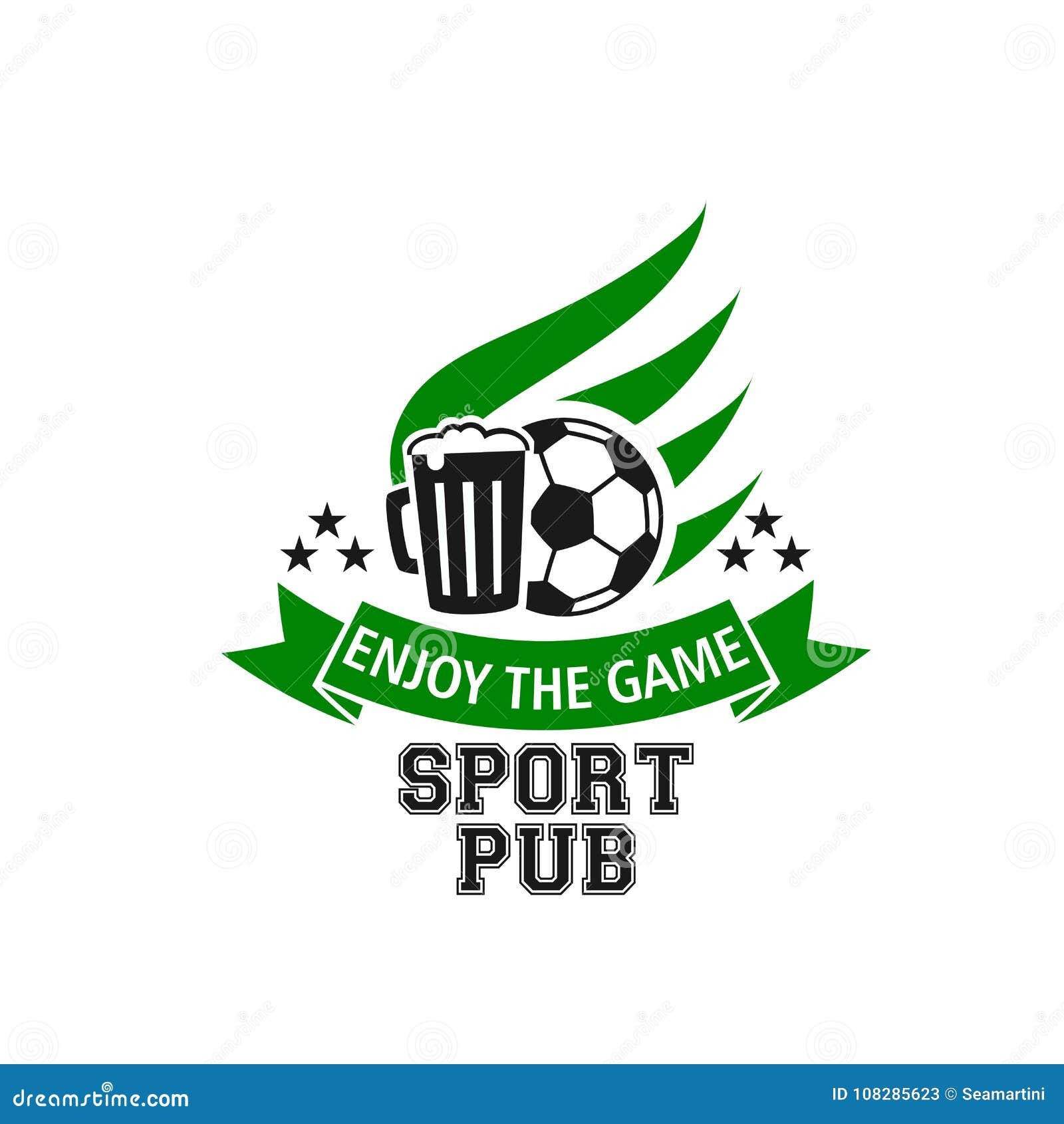 Live Soccer Game Sports Beer Pub Vector Icon Stock Vector