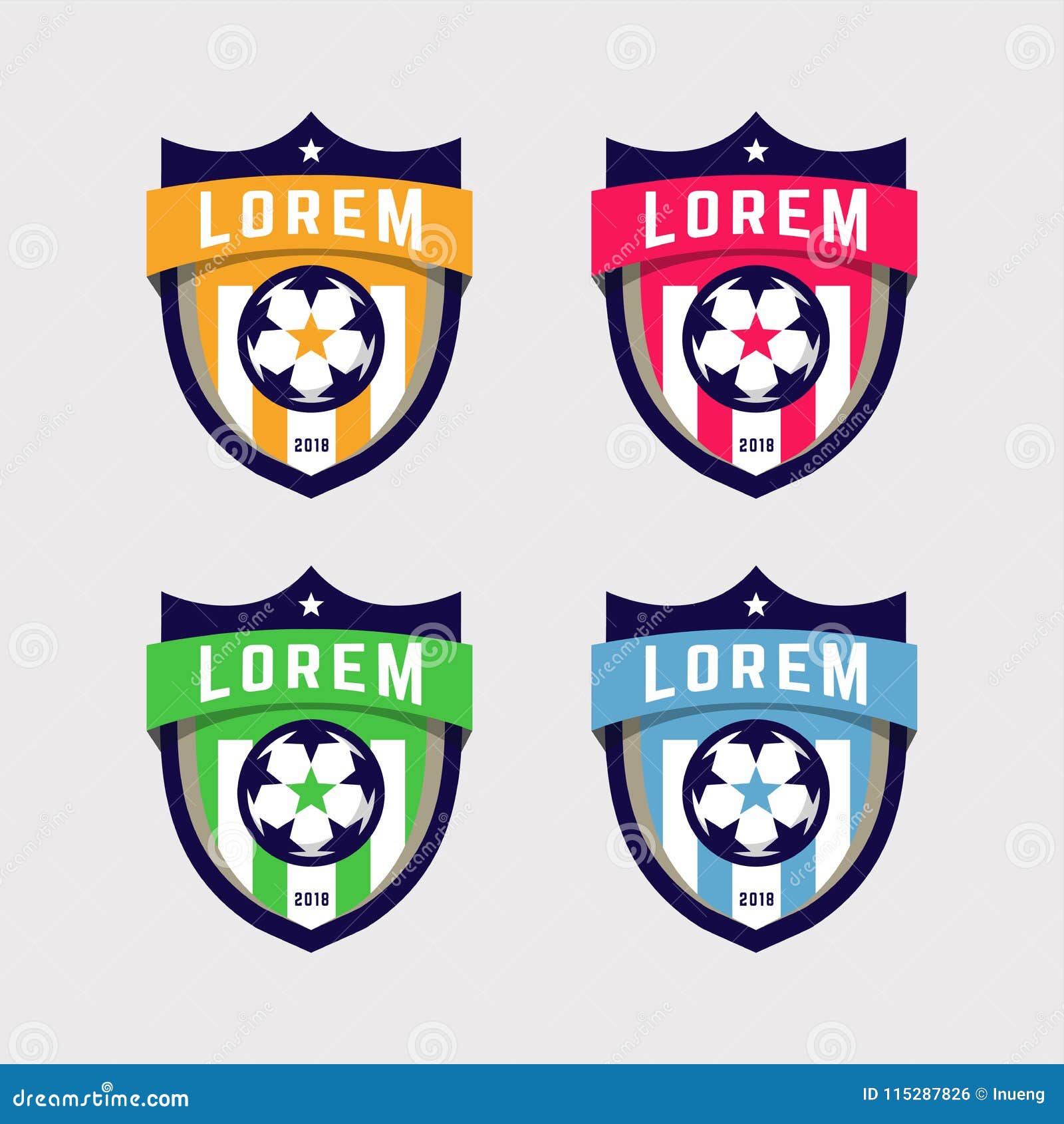 Soccer Logo or Football Club Sign Badge Set. Stock Vector ...