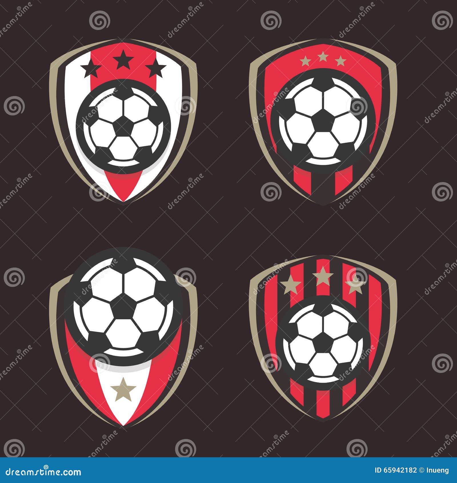 Soccer Logo Or Football Club Sign Badge Set Illustration 65942182