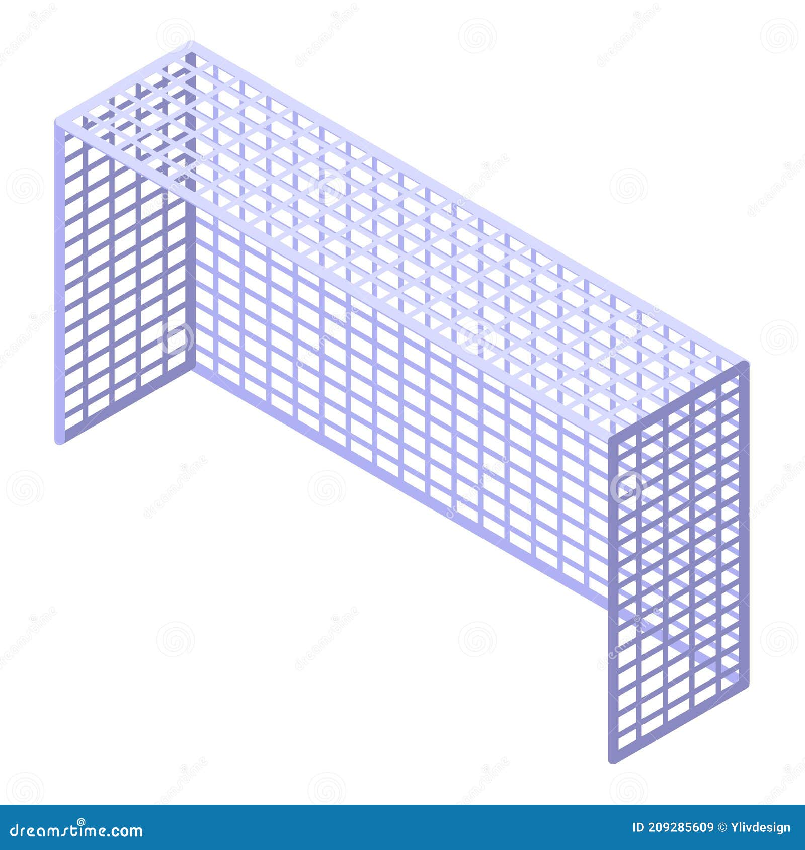 Soccer Net Icon, Isometric Style Stock Vector Illustration of sign