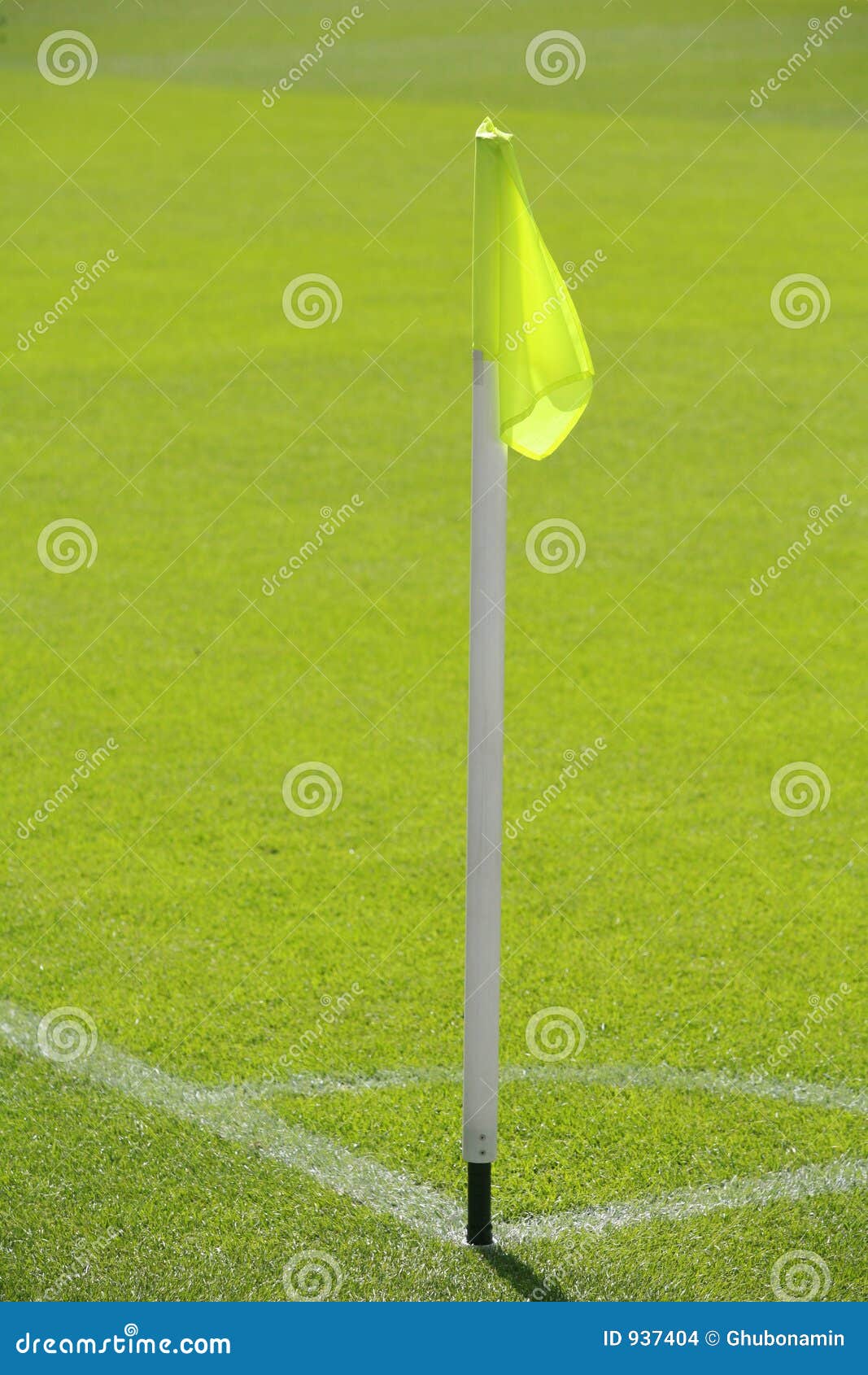 Soccer pitch corner flag stock photo. Image of green, mowed 937404