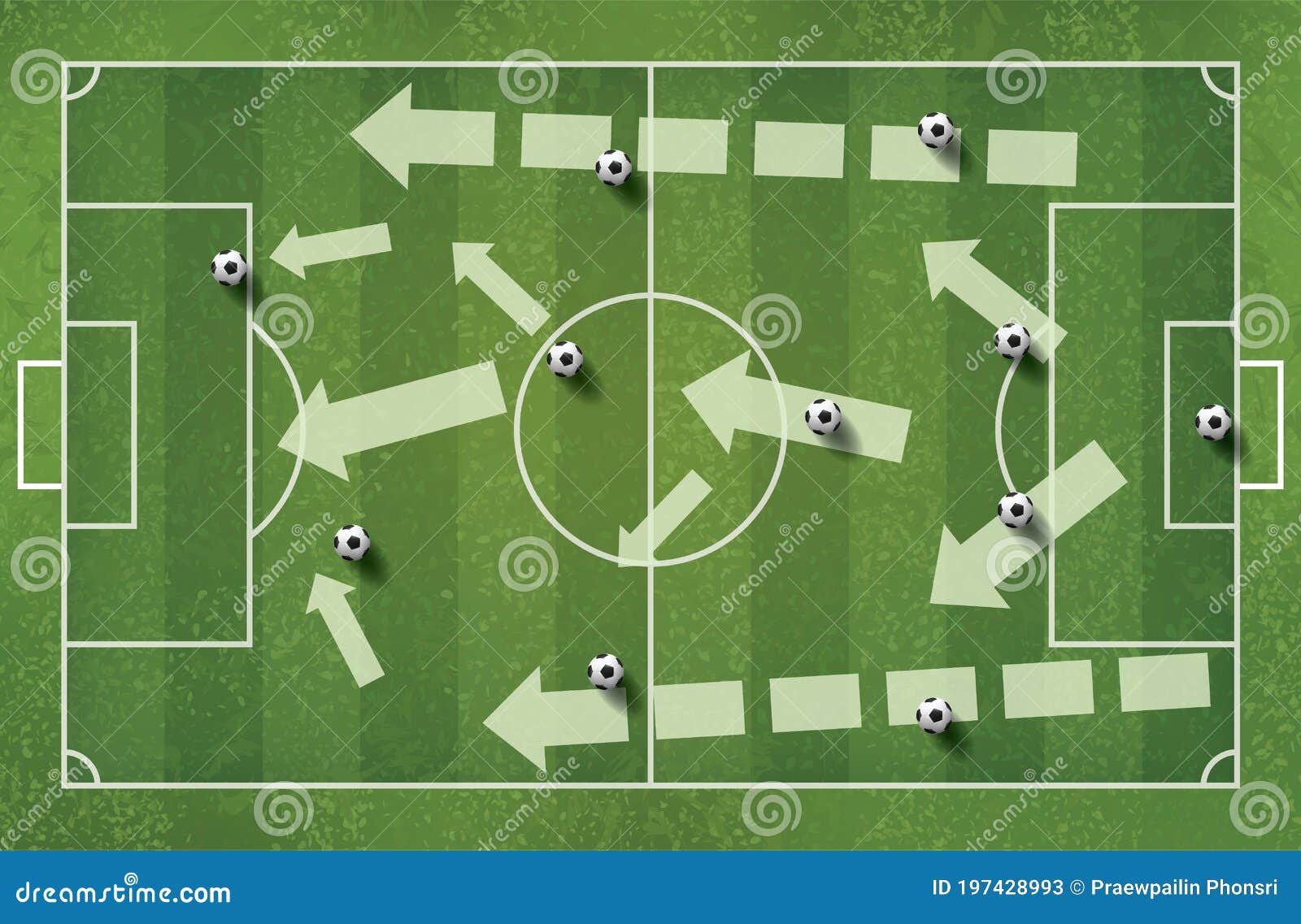 Soccer Plan Tactics and Strategies for Create Soccer Game. Vector