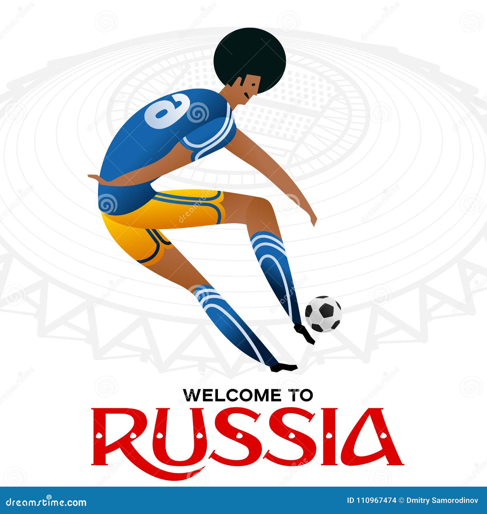 soccer player against the background of the stadium