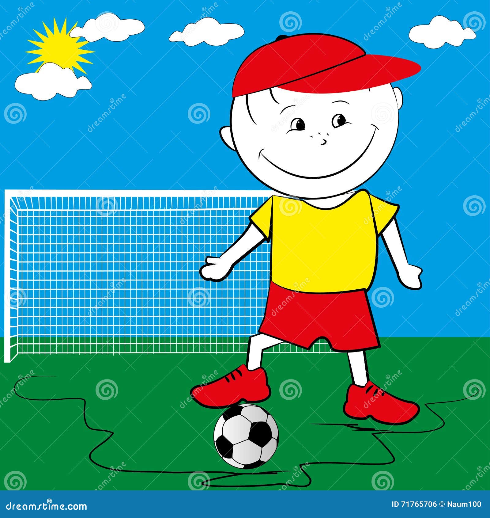 Download Soccer Player Boy Style Cartoon Stock Vector - Illustration of vector, uniforms: 71765706