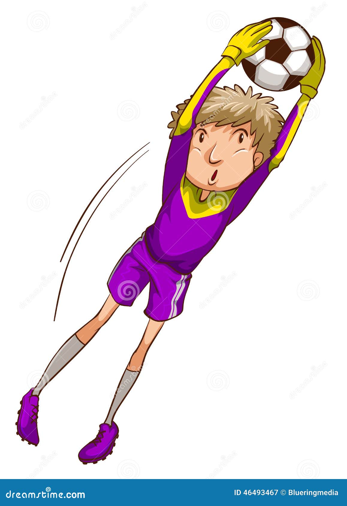 A Soccer Player Catching the Ball Stock Vector Illustration of