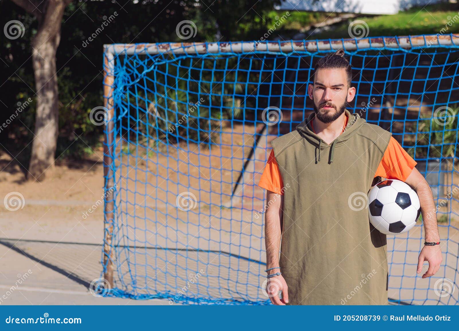 Soccer Player In Front Of The Goal With The Ball Stock Image Image Of Footballer Confidence