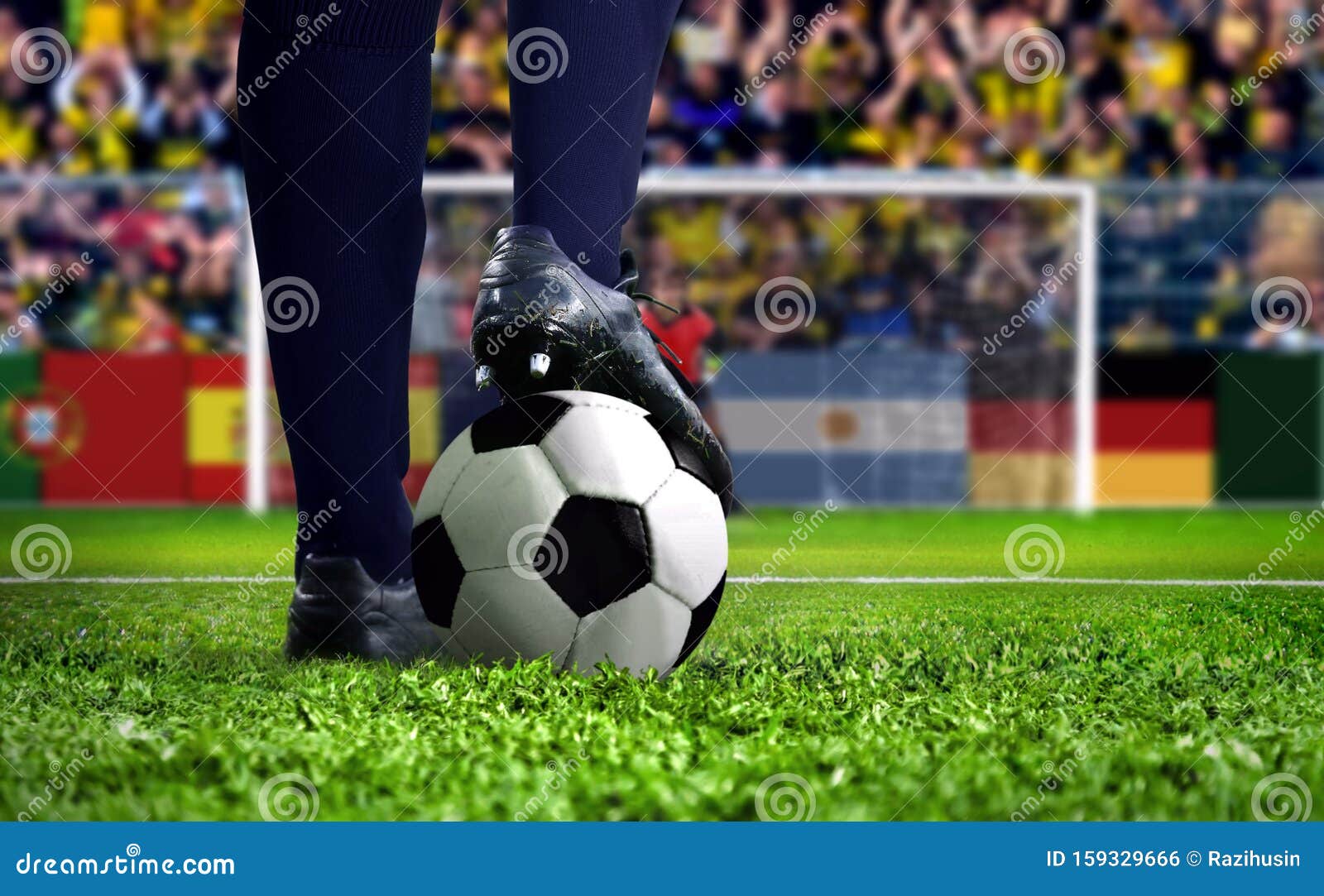 Soccer Player Getting Ready For Penalty Kick Stock Photo Image of