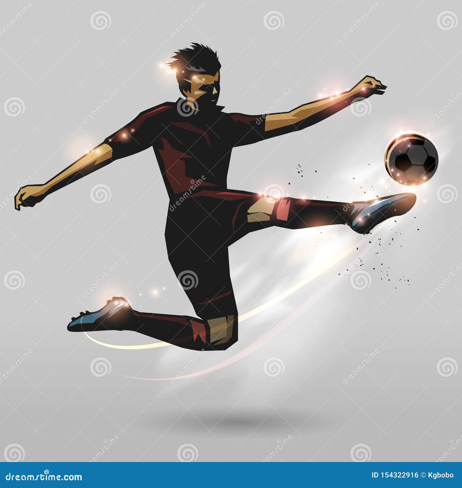 Soccer player half volley stock vector. Illustration of male - 154322916