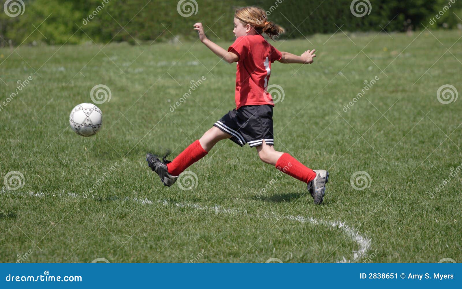 Soccer Player Kicking Ball 4 Stock Image - Image of back, playing: 2838651