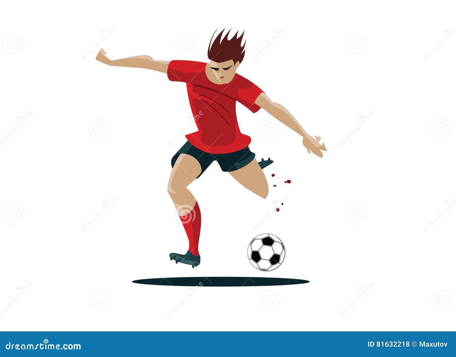 Soccer Player Kicking Ball stock vector. Illustration of goal 81632218