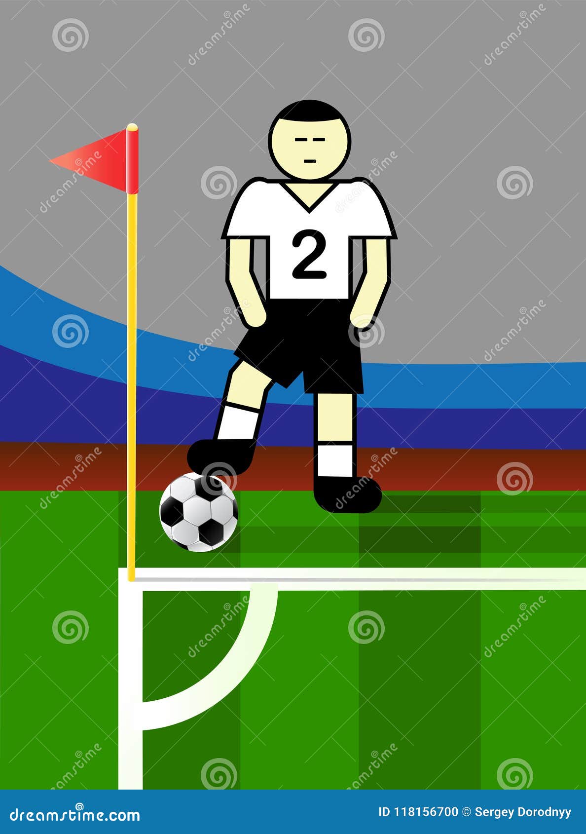 Soccer Player Punches the Corner Stock Vector Illustration of field