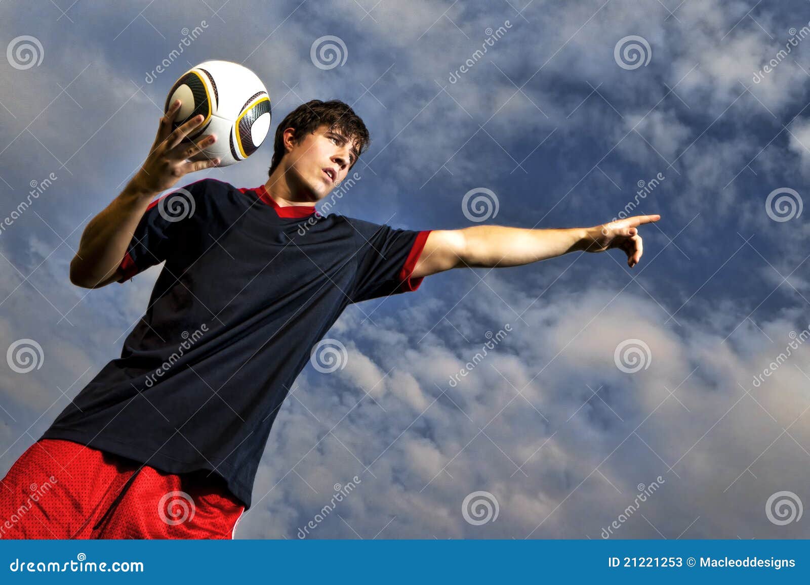 Soccer player throw in stock image. Image of person, play 21221253
