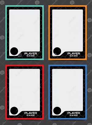 Soccer Player Trading Card Frame Border Template Stock Vector 
