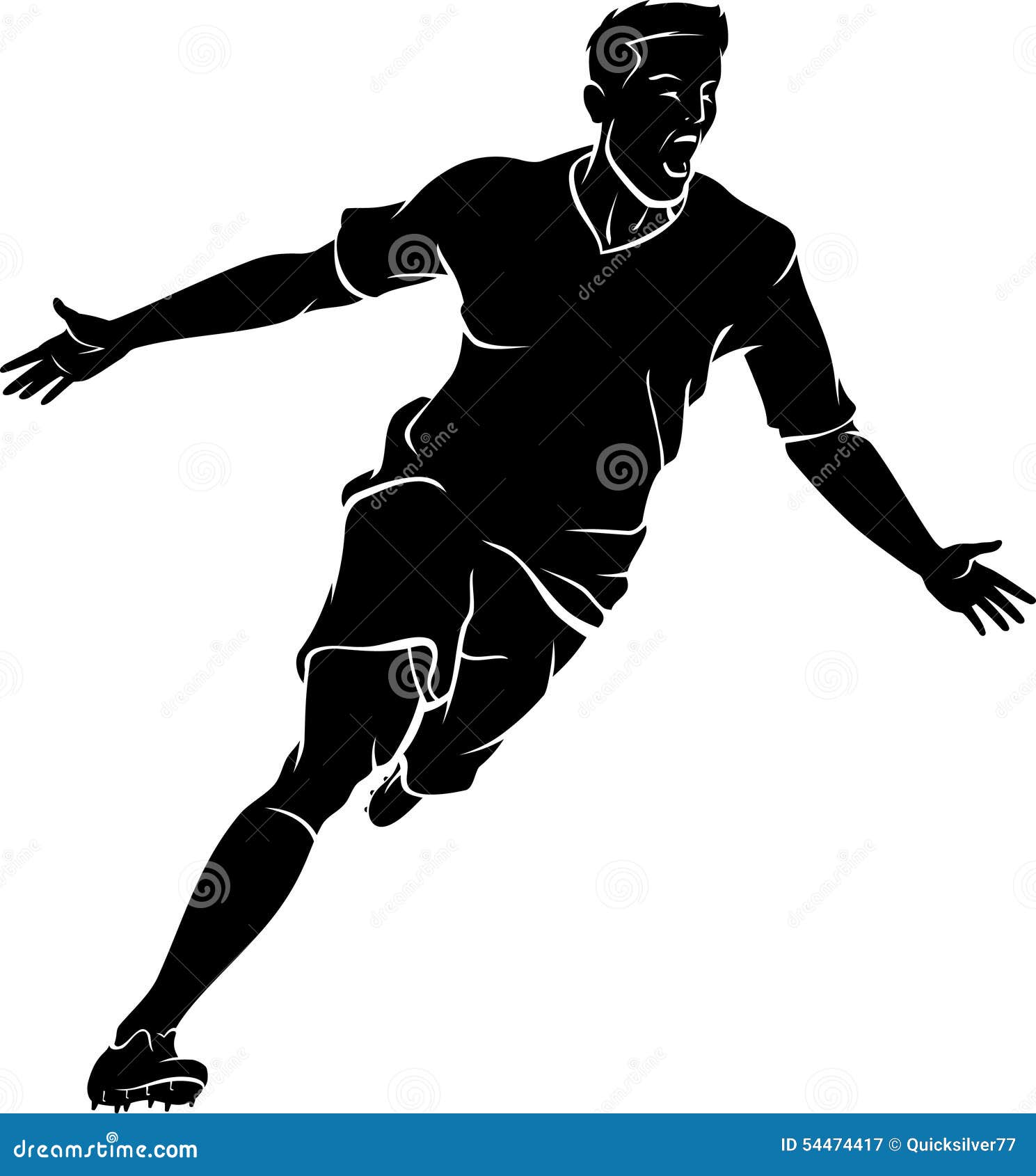 shadow of running football player 7523303 Vector Art at Vecteezy