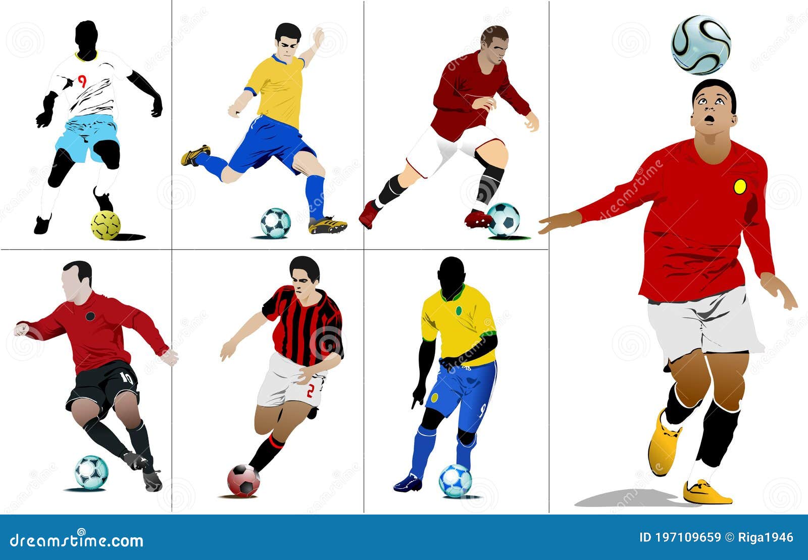 Soccer Players. Colored Vector Illustration Stock Vector - Illustration ...