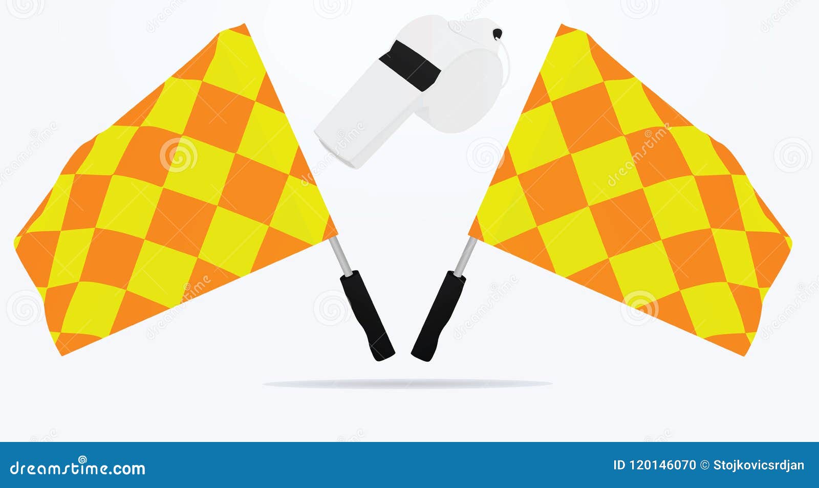 Soccer Referee Flags and Whistle Stock Vector Illustration of foul