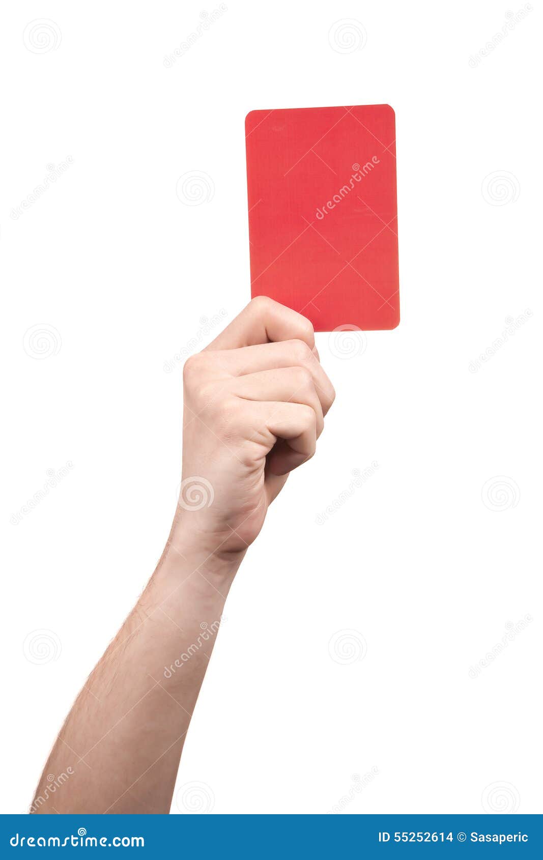 Soccer Referee Hand Holding Red Card Stock Photo - Image of dismissal,  white: 55252614