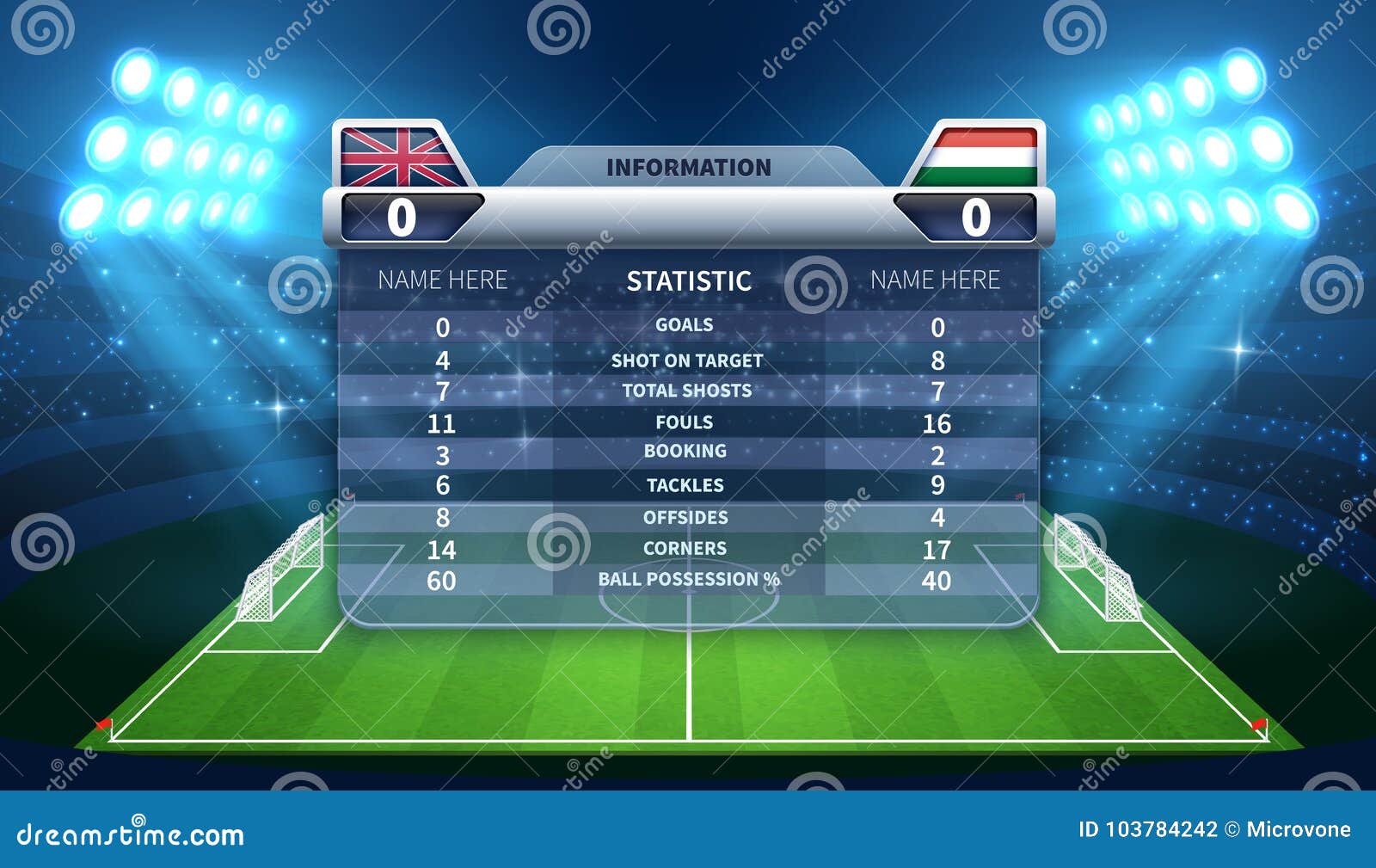 Download Soccer Scoreboard And Football Stadium Vector Mockup Stock Vector Illustration Of Graphic Contest 103784242