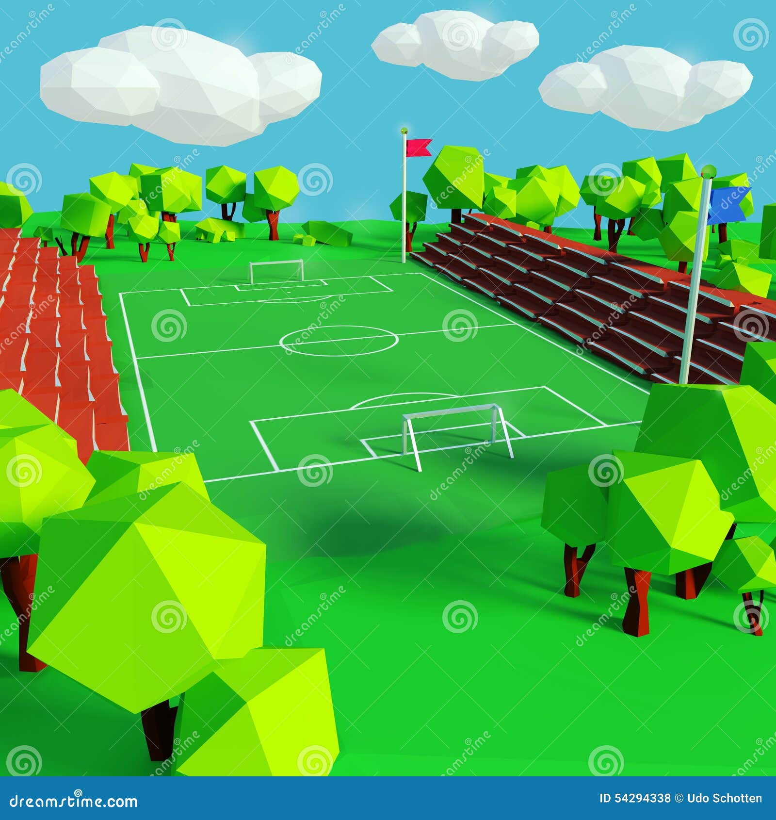 Soccer and sports field stock illustration. Illustration of landscape