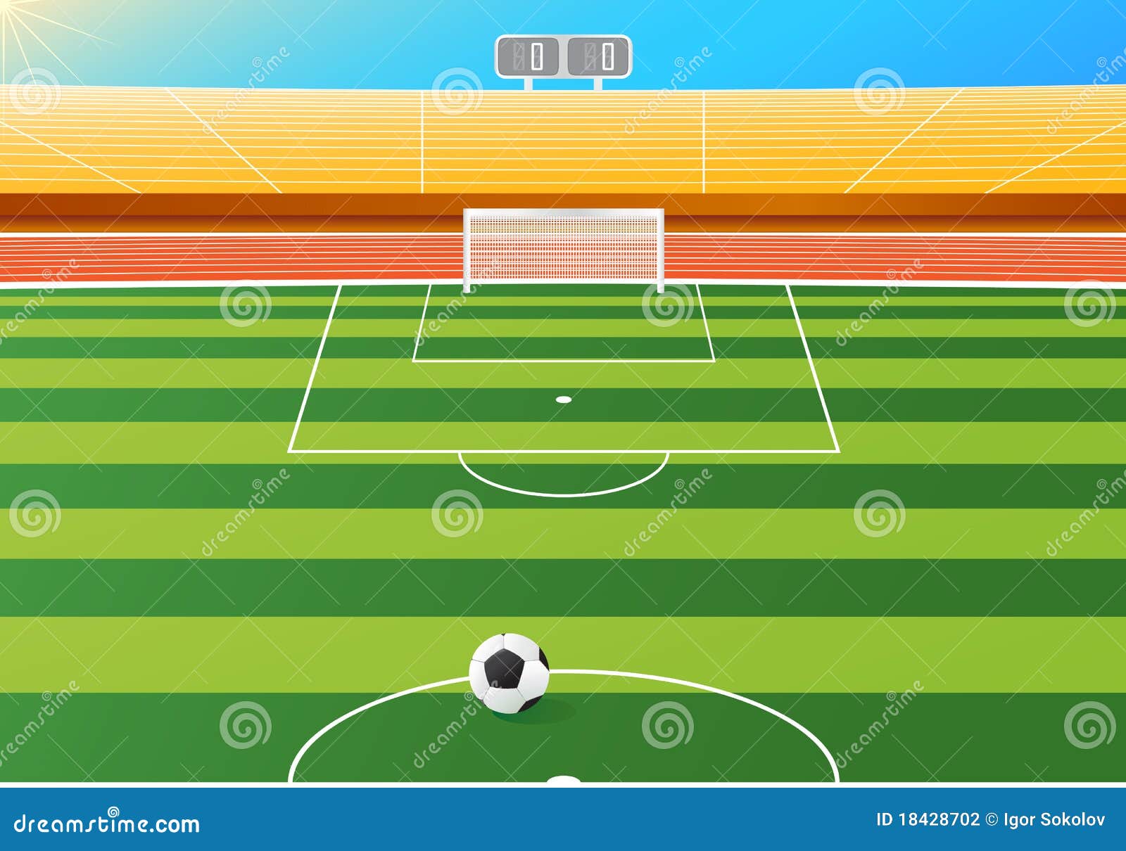 Soccer stadium stock vector. Illustration of grass, line 18428702