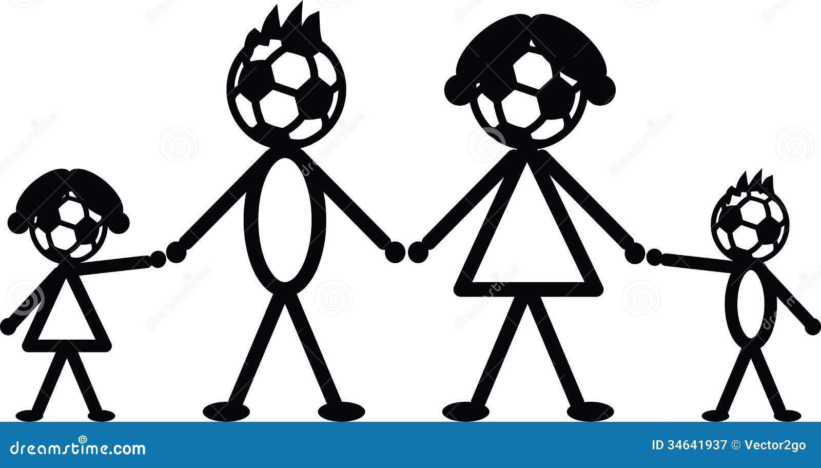 Soccer stick family stock vector. Illustration of family ...