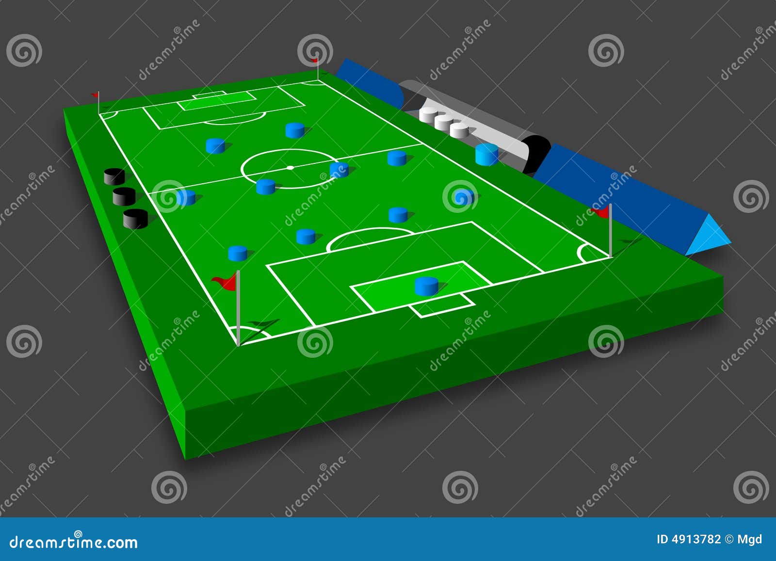 Soccer tactics on field stock illustration. Illustration of formation