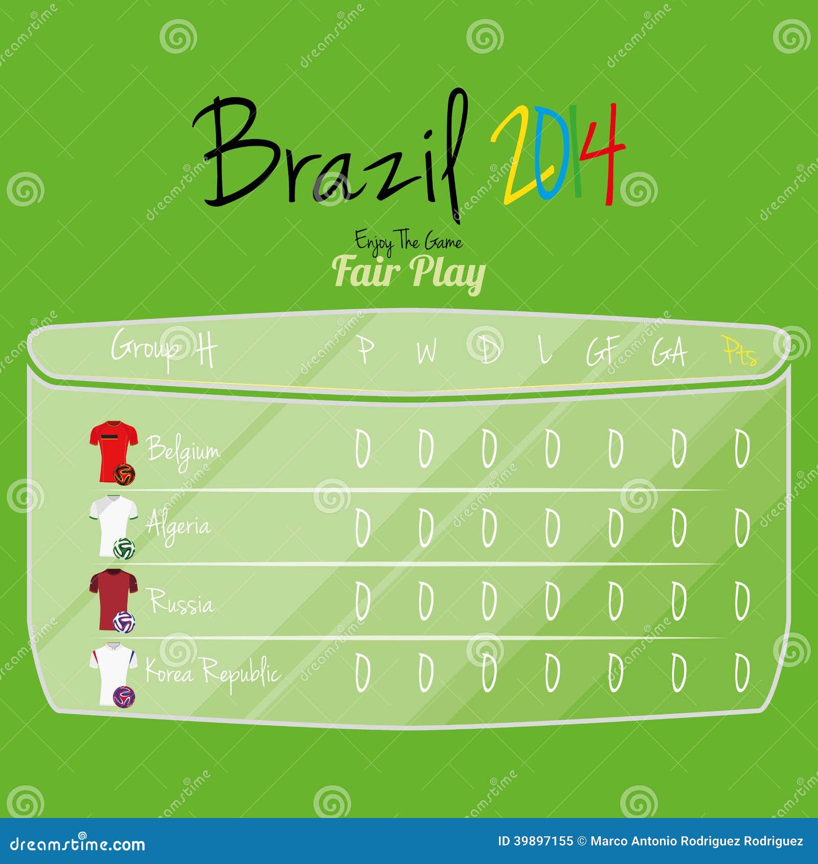 Soccer Team Player Charts Editable with Space for Text Editorial Image