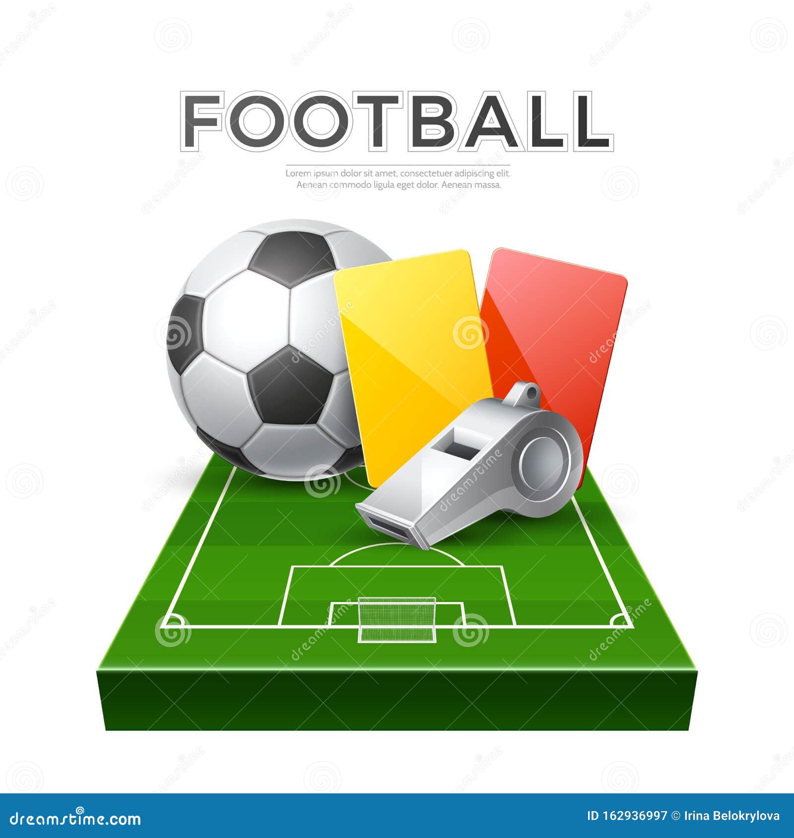 Vector Soccer Football Poster 23d Whistle Ball Card Stock Vector With Soccer Referee Game Card Template