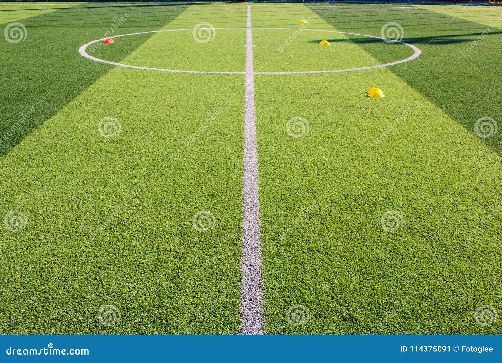 Soccer Training Equipment on Artificial Turf , Soccer Academy Stock