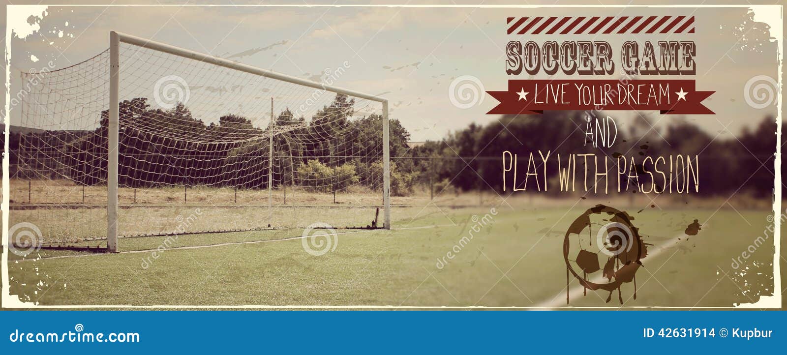 Soccer Typography Quote Vintage Banner Stock Photo Image of passion