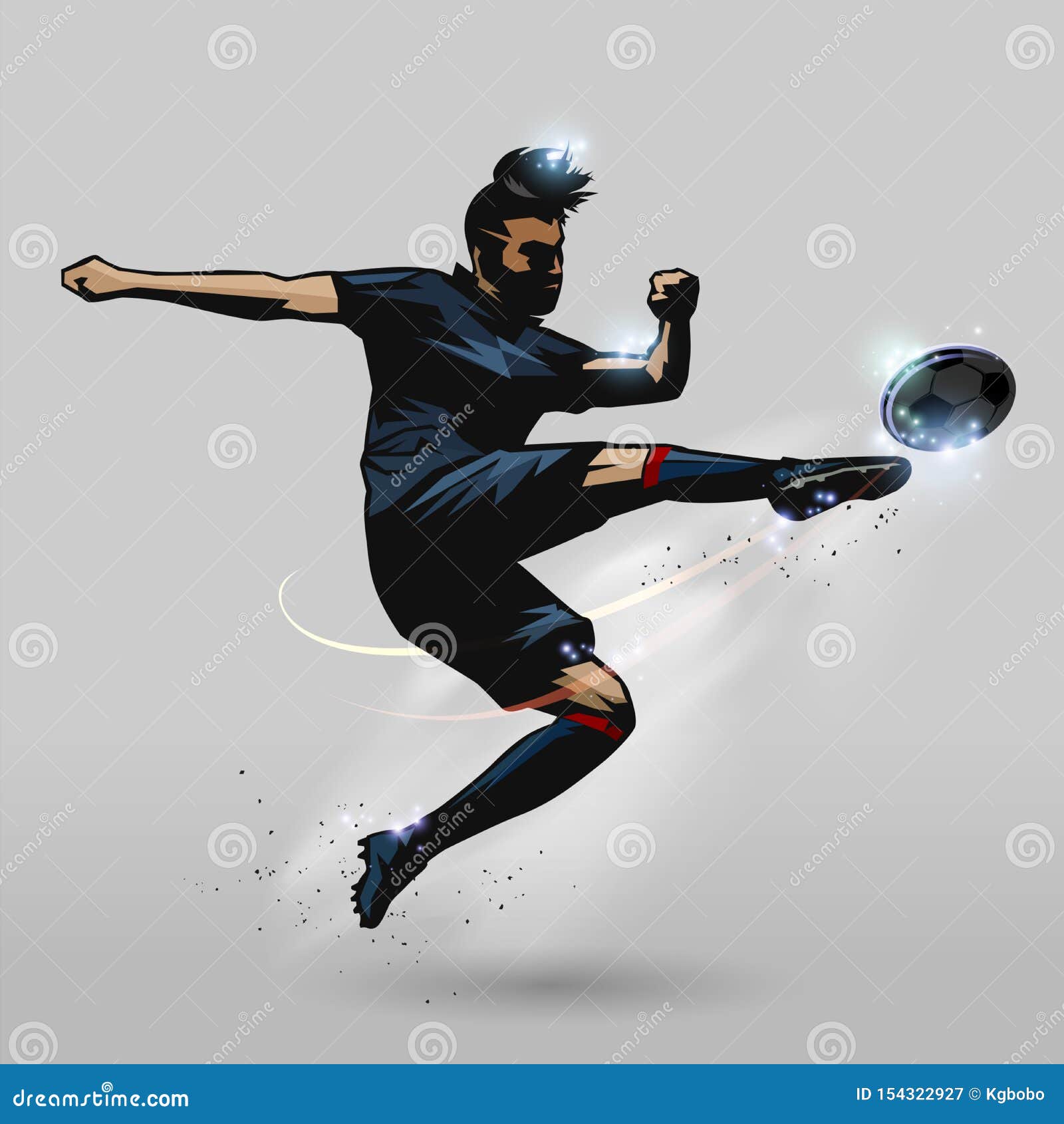 Soccer Player Volley a Ball Stock Vector Illustration of people, foot 154322927