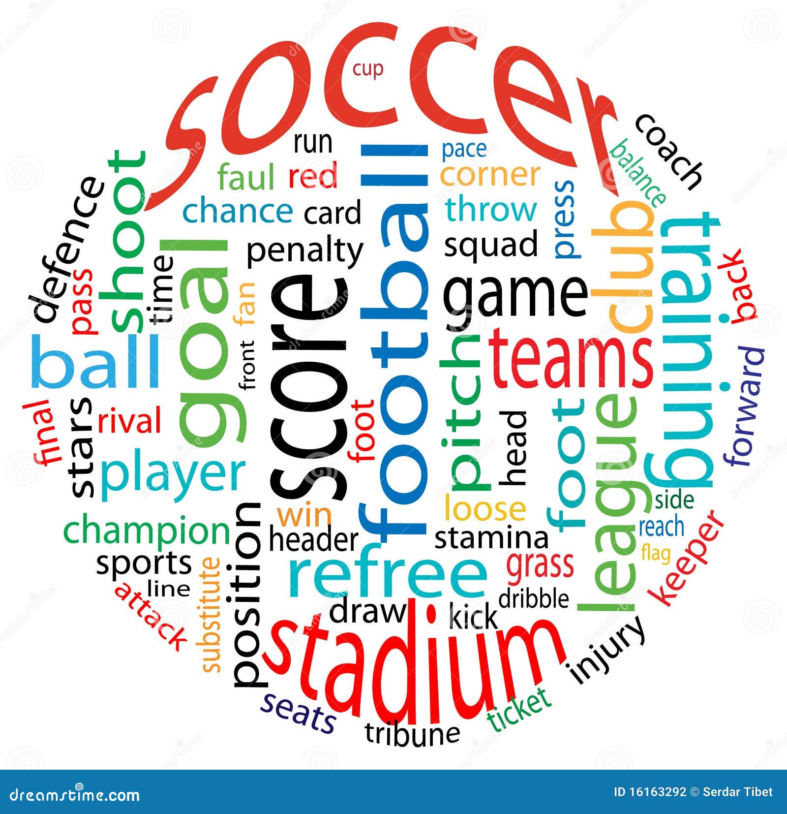 Soccer word cloud stock vector. Image of champion, refree - 16163292