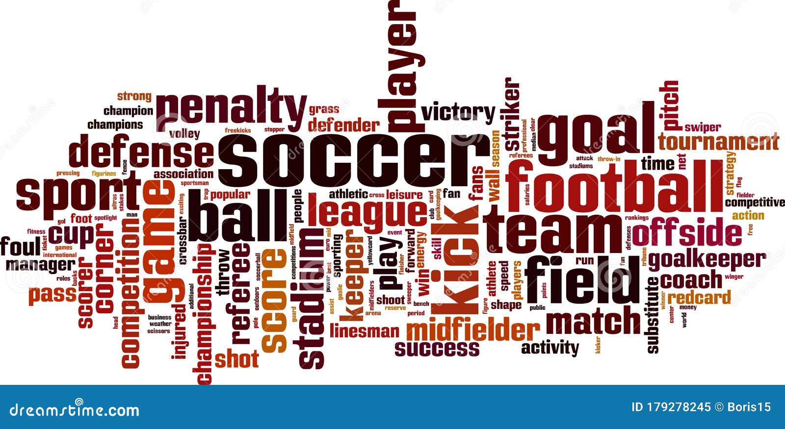 Soccer word cloud stock vector. Illustration of competitive - 179278245