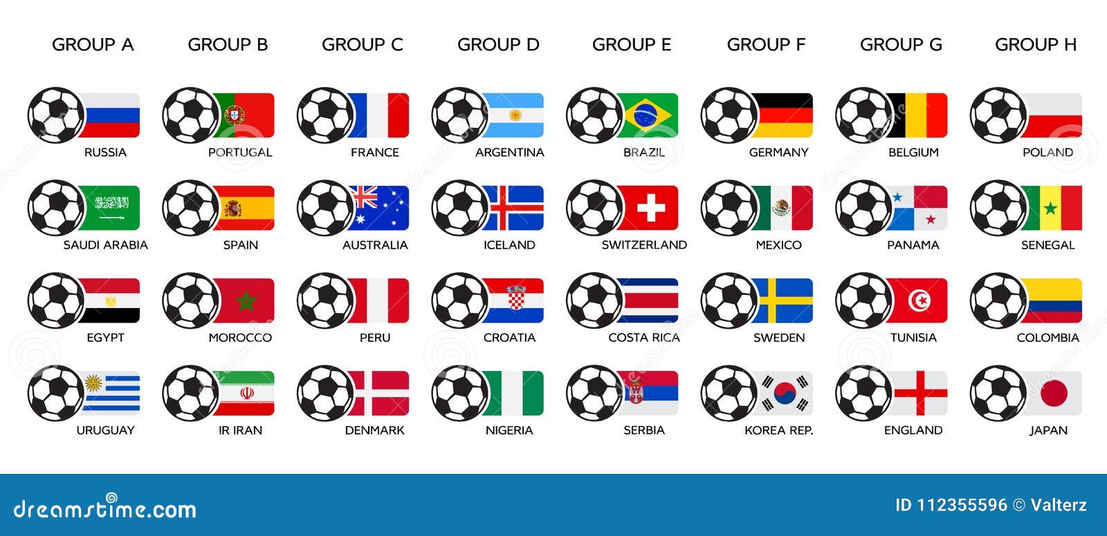 Fifa world cup russia 2018 group a fixture Vector Image