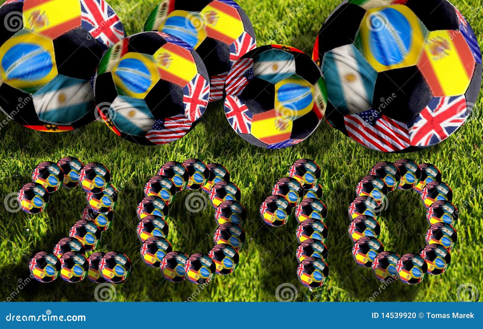 Soccers Balls, South Africa 2010 Stock Illustration Illustration of