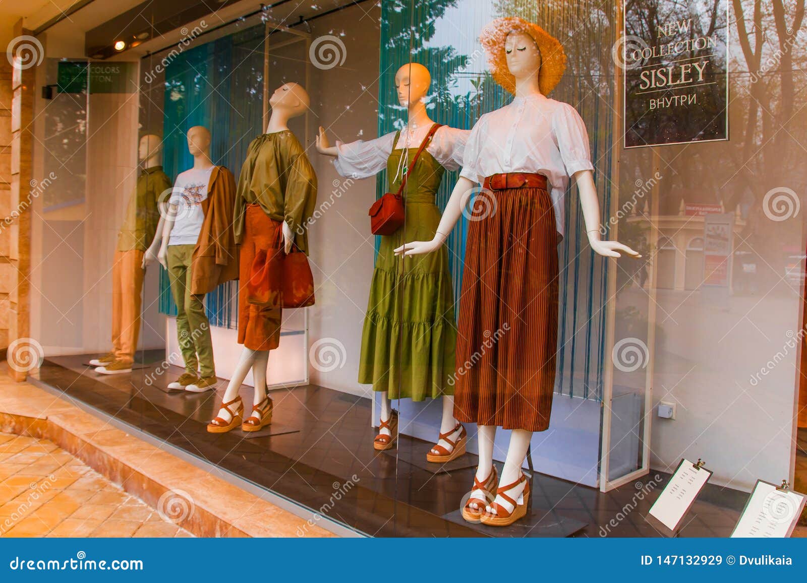 Colorful Summer Clothes on Mannequin in Women Fashion Store