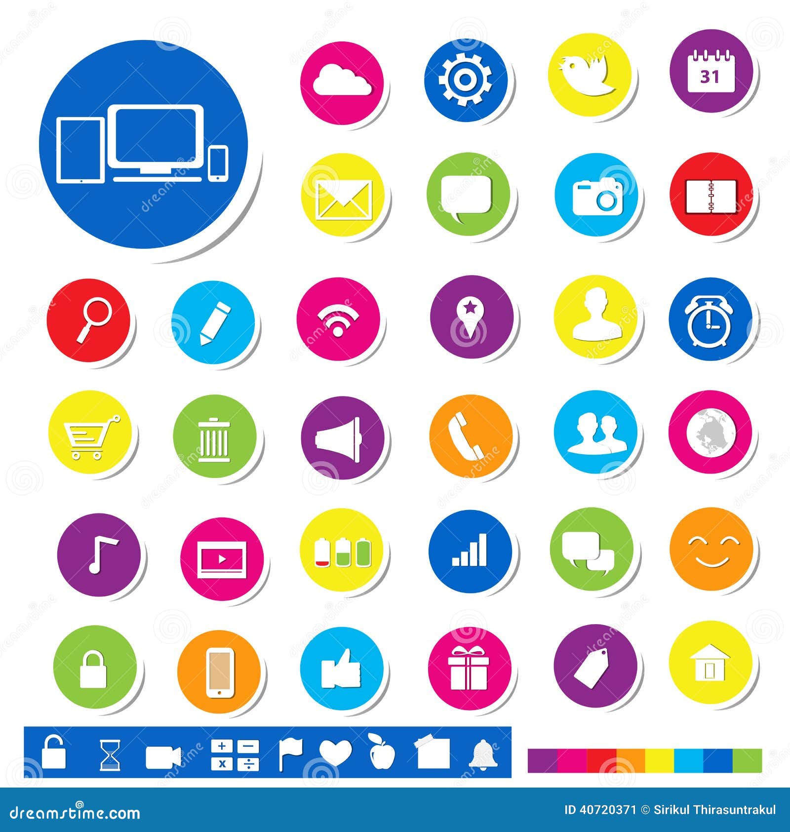 Inzameling van sociaal media pictogram voor online marketing concept