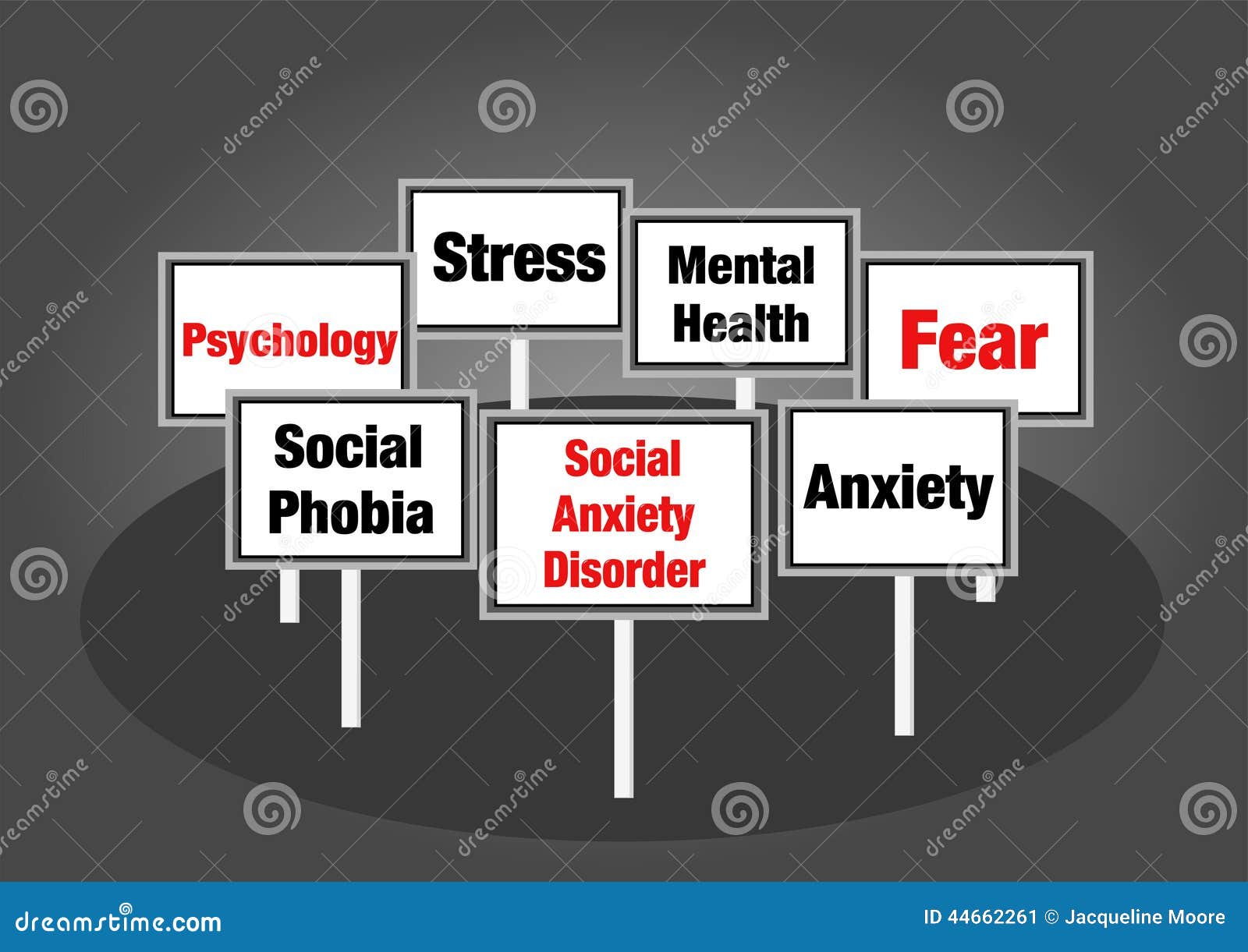 Social Anxiety Disorder Signs Stock Illustration - Image: 44662261