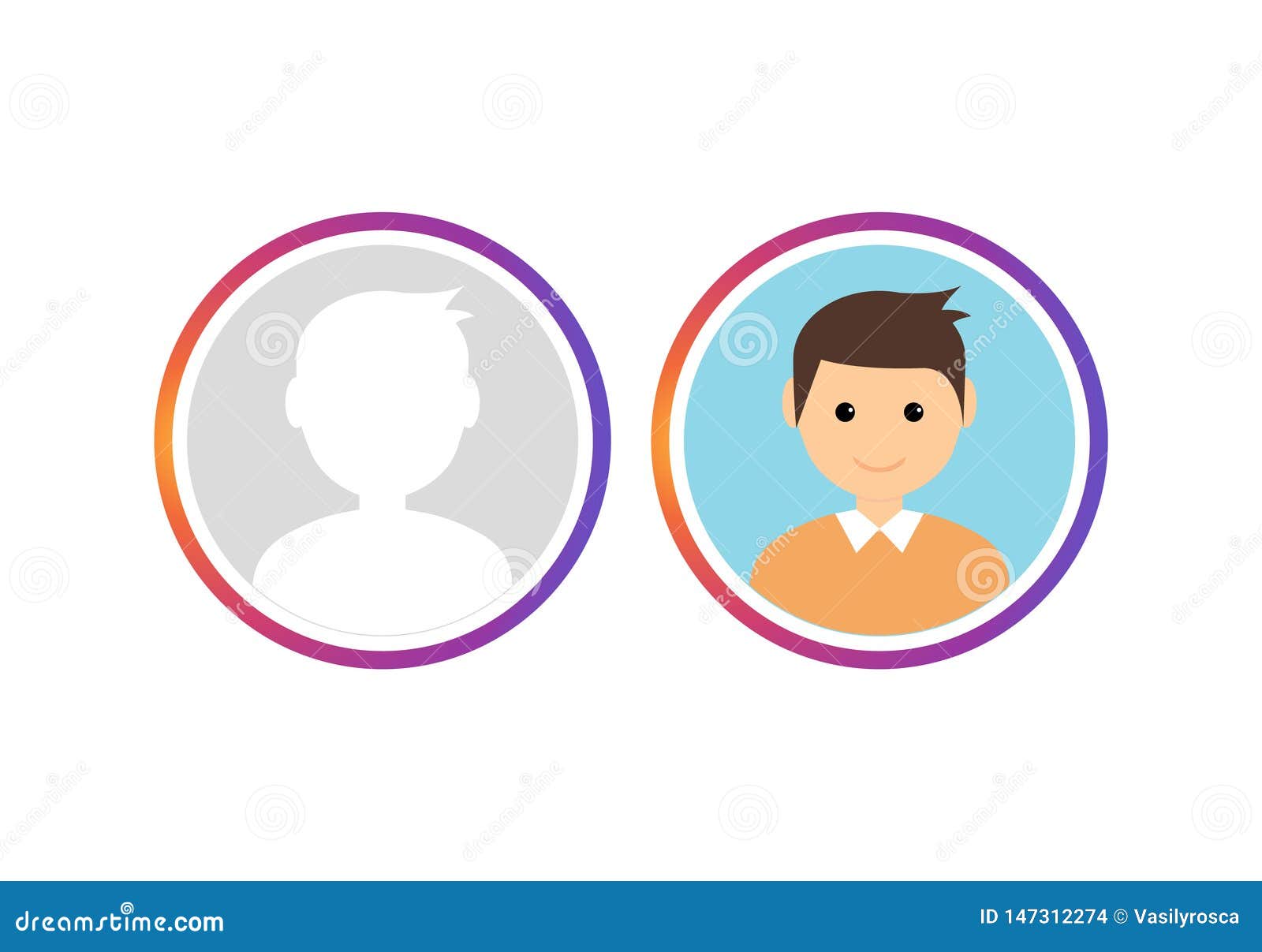 social avatar insta story  user logo. gradient story social avatar template live